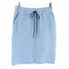 ビッキー VICKY スカート タイト ミニ コットン ウエストゴム ボーダー 1 青 ブルー ボトムス /T2
