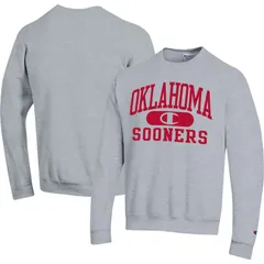チャンピオン メンズ トップス Tシャツ スウェット Mens Champion Heather Gray Oklahoma Sooners Arch Pill Sweatshirt Okl Grey