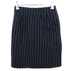 アーバンリサーチ URBAN RESEARCH スカート タイト ミニ タック 薄手 コットン ストライプ F 紺 ネイビー ボトムス /T2のサムネイル