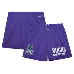 ミッチェルネス メンズ ボトムス ハーフパンツ・ショーツ メッシュ ショートパンツ Mens Mitchell Ness Purple Milwaukee Bucks Hardwood Classicのサムネイル