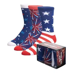 アニメキャラクター メンズ アンダーウェア 靴下 Licensed Character Mens Americana Box 3pk Crew Socks Americana