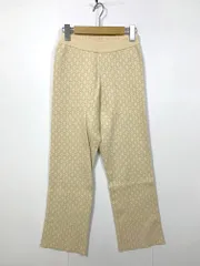 nano universe ナノユニバース 幾何学柄 カジュアル ダブルジャカードニット パンツ size36/ベージュ  ■■ レディース