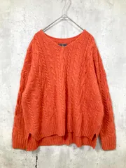 URBAN RESEARCH DOORS アーバンリサーチドアーズ ハミルトンウール アラン柄 ニット セーター sizeM/オレンジ ■■ レディース