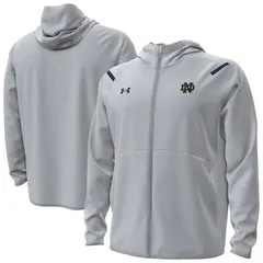 アンダーアーマー メンズ アウター ジャケット・ブルゾン フリース パーカー Mens Under Armour Gray Notre Dame Fighting Irish Unstoppable Performance Fleece HoodieHalfZ