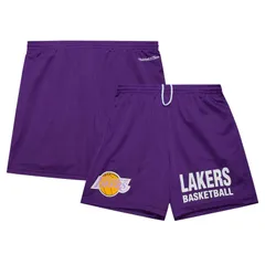 ミッチェルネス メンズ ボトムス ハーフパンツ・ショーツ メッシュ ショートパンツ Mens Mitchell Ness Purple Los Angeles Lakers Hardwood Clasのサムネイル