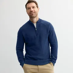 ソノマ メンズ アウター ニット・セーター Mensonoma Goods For Life Lightweight 14Zip Sweater Navy Texture ネイビーのサムネイル