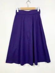KUMIKYOKU 組曲 ウール フレア ロング スカート size1/紫  ■■ レディース