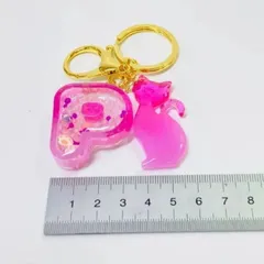 【ハンドメイド】シャカシャカアルファベット(P)＆猫チャーム
