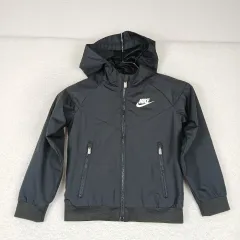 NIKE キッズ ブラック フード ウィンドブレーカー ジャケット (3歳/98 104)