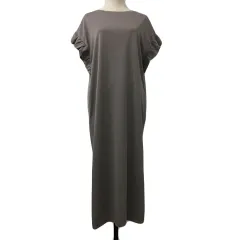 グローバルワーク GLOBAL WORK ワンピース Iライン ロング フリル 無地 半袖 F グレー ベージュ