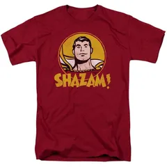 アニメキャラクター メンズ トップス Tシャツ Licensed Character Dcomicshazam Circle Short Sleeve Adultshirt Cardinal