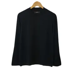 コムサメン COMME CA MEN Tシャツ カットソー プルオーバー クルーネック ウール 無地 長袖 黒 茶 ブラック ブラウンのサムネイル