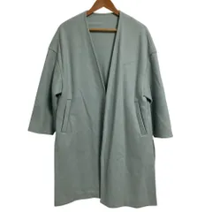美品 UNITED ARROWS ユナイテッドアローズ ウール リバーコート ライトブルー レディース 古着 中古 USED