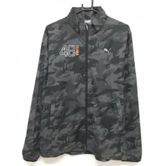 【超美品】プーマ ジャケットブルゾン グレー×黒 カモフラ 裏地メッシュ 迷彩 メンズ XXL ゴルフウェア 大きいサイズ PUMA