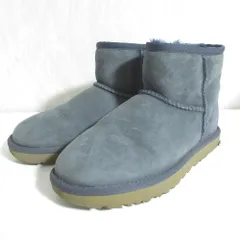 UGG アグ Classic Mini II クラシックミニ ムートンブーツ 1016222 6 約23cm ネイビーグレー レディース 古着 中古 USED