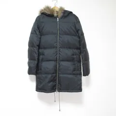 美品 JOURNAL STANDARD ジャーナルスタンダード ラクーンファー ダウンコート M ブラック レディース 古着 中古 USED