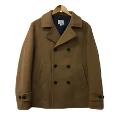 B&Y ユナイテッドアローズ BEAUTY&YOUTH ビューティー&ユース コート Pコート スタンドカラー ダブル ウール 長袖 L 茶 ブラウンのサムネイル