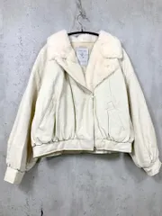 MAJESTIC LEGON マジェスティックレゴン 1018073700 ふわふわボリュームライダース ジャケット sizeM/白 ■■レディース