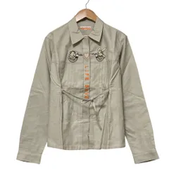 美品 CASTELBAJAC カステルバジャック 刺繍入りシャツ サイズ2 ライトベージュ レディース 古着 中古 USED