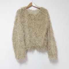 美品 24SS DISCOAT ディスコート シャギーニットセーター F ベージュ レディース 古着 中古 USED