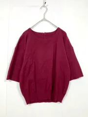 PROPORTION BODY DRESSING プロポーション ボディドレッシン 121-9270805 バックボタン 5分袖 ニット セーター sizeFR/ボルドー ■■レディース