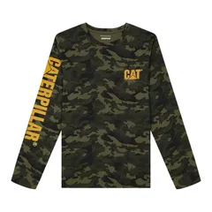 キャタピラー メンズ トップス Tシャツ Mens Caterpillar CAT Foundation Trademark Banner Long Sleeve Tee Night Camoのサムネイル