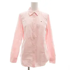 トミーヒルフィガー TOMMY HILFIGER ストライプシャツ 長袖 コットン M ピンク 白 ホワイト /GV