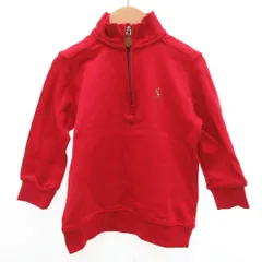 ラルフローレン RALPH LAUREN ハーフジップトレーナー 長袖 プルオーバー ロゴ コットン レッド 24M 赤 レッド /JS