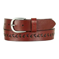 エディー バウアー レディース アクセサリー ベルト レザー Womens Eddie Bauer 125in Center Lacing Detailed Leather Beltan タンのサムネイル