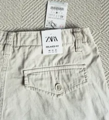 新品 ザラ リラックスドフィット コットン カーゴ パンツ