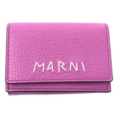 【新品】  MARNI / マルニ | メンディング ロゴ 刺しゅう 3つ折り ミニウォレット | S | パープル | レディース