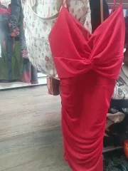 レッド シャーリング ミニ ワンピース44