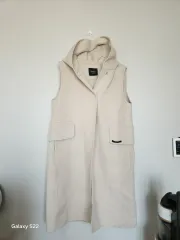 vaiyou アイボリー ロング フード ベスト