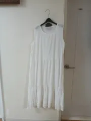 新品 コットン ノースリーブ レース ONE PIECE バスト 55センチ程度