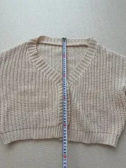 ( free ) アイボリー クロップド ニット カーディガン