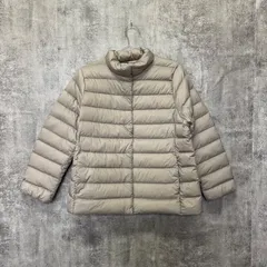 【k-394】UNIQLO ウルトラライトダウンジャケット ベージュ 3XL メンズ 大きいサイズ 軽量 防寒 ナノデザイン ダウン90％ フェザー 秋冬 アウター シンプル 人気 定番 ユニクロ