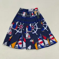 66 カールラガーフェルド マリン プリント フリース ロング スカート (新品) 0312-1