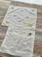 花 刺繍 ハンカチ 2 種