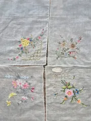 ヴィンテージ 花 刺繍 ハンカチ