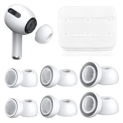 Ren He イヤーピース AirPods Pro 第1/2世代対応 6ペア  交換用 シリコン イヤーチップ ノイズキャンセル 遮音性 滑り止め 柔らかい 耳垢ガード フィット感 脱落防止 エアーポッズ プロ用 替え イヤホンカバー AirPods Pro
