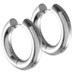 フープピアス 太め メンズ リングピアス フープ リング ステンレス 両耳 2個セット 幅5mm 18G