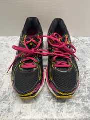 送料無料！！asics アシックス　人気シリーズ！！GT-2000  レディーススニーカー　ブラックメッシュ　ピンク×イエローライン　24.5cm   #80327MO164