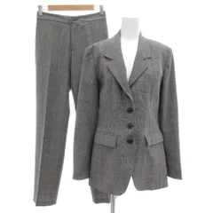 イリエ IRIE スーツ セットアップ テーラードジャケット パンツ S ノーベント ストレッチ グレンチェック グレー /GV