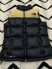 レディース Sサイズ ザノースフェイス 700 LTD ダウンベスト/ブラック ベージュ