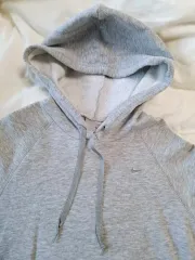 最高品質 レディースS NIKE ナイキ パーカー フーディー (コットン 60% 裏起毛 ライトグレー)