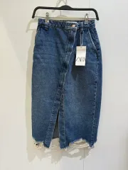 ザラ デニム ラップスカート XS スリムフィット ハイウエスト 新品