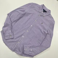 16t 170 ラルフローレン Polo Kids パープル ストライプ ガールズ シャツ