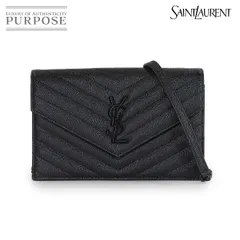 新品同様 サンローラン SAINT LAURENT カサンドラ エンベロープ チェーン ウォレット 長財布 レザー ブラック 695108 90316067のサムネイル