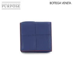 新品同様 ボッテガ ヴェネタ BOTTEGA VENETA イントレチャート カセット コインケース 小銭入れ レザー ブルー 679846 90318051
