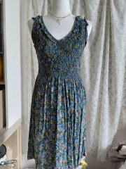 ヴィンテージ Thursday Island フラワー パータン ONE PIECE シャーリング ノースリーブ